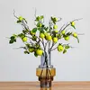 Galhos de frutas artificiais altamente realistas, plantas verdes, macieiras para jardinagem, paisagismo e decoração de pousadas, hotéis e vitrines
