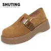 Novos Estilos de Sapatos Loafer 2026, Sapatos Birkenstock de Solado Grosso, Sapatos Femininos Confortáveis Slip-On de Couro Macio com Solado Macio