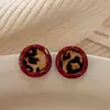 Pendientes Redondos Estampado Leopardo Maillard 2025 Nuevo Estilo Caliente Gama Alta Exquisitos Pequeños de Lujo Ligero Pendientes de Nicho