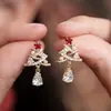 Pendientes de Navidad de Moda Transfronterizos Europeos y Americanos Lindos Dibujos Animados Árbol de Navidad Pendientes de Papá Noel Pendientes Festivos