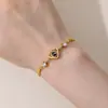 Pulsera con Forma de Corazón 'Te Amo' en 100 Idiomas para Mujer Versión Coreana Simple Elegante Joyería Pulsera para Recuerdo de Amor de Celebridad de Internet