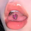Unha de língua com cruz de amor em acrílico 1,6 mm de espessura nova unha de língua personalizada joia de piercing corporal nova ins Europa e Estados Unidos