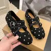 Zapatos Mary Jane Retro Franceses de Lunares para Mujer 2026 Otoño Nuevos Bailarinas Francesas Planas de Boca Baja con Cordones