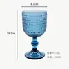 Copa de Vino de Vidrio de Color en Relieve, Vaso para Jugos, Copa de Vino, Copa de Cáliz, Copa de Vino Engrosada, Copa de Champaña, Lujo Ligero Retro