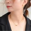 Colar L82 Feijão Dourado da Sorte Clavícula Aço Inoxidável Material Ouro Rosa Banhado com Três Camadas de Ouro Real 18K Joias Dropshipping