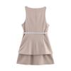 Estilo Europeo y Americano Transfronterizo Aliexpress Comercio Exterior Ropa de Mujer Zr Nuevo Vestido con Cinturón de Pez Estampado de Cuello Cuadrado