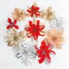 Decorações de Natal trevo-de-cheiro ornamentos transfronteiriços flores de Natal guirlanda de árvore de Natal acessórios de flor de simulação de Natal layout