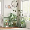 Estante Pequeño para Flores de Balcón, Soporte para Plantas, Estante Vintage de Madera Maciza, Estante de Piso para Suculentas en Ventana Saliente, Rejilla para Exhibir Macetas