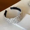 Diadema Ancha Estilo Coreano de Lunares para Mujer, Diadema Retro Otoño/Invierno de Alta Gama, para Top Alto con Cráneo, Accesorio de Cabello Elegante Versátil para el Día a Día