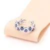 Moda Europea y Americana Lujo Accesible Anillo de Joyería Azul con Circonita Incrustada en Punta para Mujer Simple y Elegante Anillo Exquisito Elegante de Gama Alta