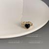 Anillo de circonita con microincrustaciones de estilo japonés y coreano para mujer, de alta gama, con apertura ajustable, estilo cibernético y elegante.