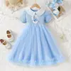 Vestido de Princesa Elsa para Niña Primavera y Otoño 2026 Nuevo de Manga Larga Aisha Vestido Abullonado Elegante Vestido de Pastel para Niños