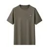 Nueva Ropa para Hombre de Talla Grande Camiseta de Manga Corta sin Marcas para Hombre con Fertilizante Talla Grande Verano Delgado Seda de Hielo Cuello Redondo Top de Media Manga