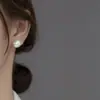 Buena Textura, Estilo de Moda y Fresco, Pendientes Esmerilados Cepillados, Pinza para Oreja de Disco Simple y de Gama Alta sin Dolor para Mujeres
