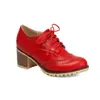Zapatos de Salón Brogue para Mujer, Moda Retro Británica, Zapatos de Cuero con Suela Gruesa, Plataforma Impermeable Versátil, Tacones Gruesos Altos, Zapatos de Salón para Mujer Talla Grande