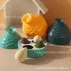 Caja de almacenamiento con forma de cuatro huevos de piña y melocotón de nieve, calabaza, gota de agua cortada oblicuamente, bola de belleza, cojín de aire, material de embalaje