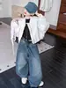 Chaqueta Corta de Béisbol para Niñas 2026 Otoño Nueva Chaqueta Estilo Coreano para Niños Mayores Camisa de Manga Larga con Cremallera