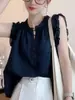 Blusa Curta de Manga Bufante Estilo Coreano para Mulheres 2025 Nova Petite Elegante Gentil Doce Top Único