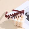 Nueva Diadema Simple Esmerilada Pintada en Spray con Dientes Grandes y Cara Ondulada Antideslizante para Cabello Roto Accesorio Creativo Personalizado para Lavar la Cara