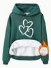 Suéter europeu e americano eBay Independent Station Sweater feminino outono e inverno com forro de lã e capuz em estoque Camisa casual feminina de manga comprida em formato de coração
