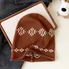 Gorro Preto Feminino Outono Inverno 2026 Novo Solto Versátil Slouchy Chapéu Faz o Rosto Parecer Menor Gorro de Tricô Gorro de Lã Quente