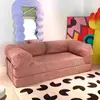 Sofá Compacto de Tecido Retrô Sala de Apartamento Pequeno Estilo Antigo Dobrável Módulo de Dupla Utilização Cama Sofá Preguiçoso