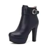 Botas de Cano Curto Grossas Comércio Exterior Botas de Salto Alto Fivela de Cinto 4 Tamanho Grande Botas Estilo Novo Retrô Botas Romanas Mesa de Água Amazon Branco Feminino