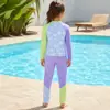 Traje de Baño Infantil para Niñas de Manga Larga Tallas Mediana y Grande Pantalón Largo Infantil Conjunto de Tres Piezas Niñas 2026 Nuevo Manga Larga Protección Solar