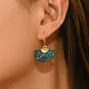 Joias Europeias e Americanas de Venda Quente Cruzada Brincos de Semicírculo com Design Retro em Forma de Leque Inlaid com Pedras Preciosas Brincos de Tarraxa Versáteis Ornamentos de Orelha de Nicho