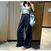 Pantalones de trabajo blancos de otoño hechos a medida, de tiro alto, adelgazantes, de corte holgado, casual, diseño moderno, pantalones largos