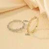 Anel Aberto Feminino Europeu e Americano Transfronteiriço Banhado a Cobre 18K/White K para DIY com Micro-Zircônias Moda Acessível Luxo High-End Fileira de Zircônias