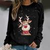 Camiseta navideña para mujer, cuello redondo, estampado digital, patrón de árbol de Navidad, comercio exterior europeo y americano, top transfronterizo