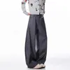 Calças Cimitarra com Vibe High Street Americana para Homens e Mulheres, Tendência de Primavera Silhueta Cleanfit Calças Casuais Calças Wide-Leg Soltas com Caimento