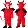 Fantasia Infantil de Halloween Diabinho Fofo Morcego Roupas de Show Meninos e Meninas Cosplay Roupa de Vampiro