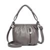 Bolso Cesta de Verduras Plegable de Piel de Vaca 520 Nueva Moda Nicho Bolso Cubo de Cuero Genuino para Mamá Bolsa para Monedas y Teléfono Móvil