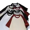 Camiseta Raglán de Manga Corta para Hombre 220 Algodón Puro, Peso Pesado, Verano, Corte Holgado, Bloques de Color, Manga Media, Cuello Redondo, Combinación de Colores, Diseño Personalizado, Transfronterizo