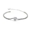Pulseira Tianini Transfronteiriça Nova Moda Europeia e Americana Colorida com Pedras Preciosas Coração de Luxo Cravejada com Zircônia Strass Pulseira