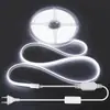 Tiras de luces LED COB de 220V con enchufe redondo estándar europeo, ultrabrillantes, impermeables, diseño lineal, aptas para uso en exteriores, techo de sala de estar e iluminación de tira LED flexible