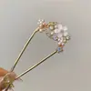 Grampo de Cabelo U-Shaped Estilo Chinês Super Feérico, Novo Grampo Duplo U-Shaped de Pérola Estilo Chinês, Acessório de Cabelo Hanfu Estilo Antigo, Grampo Simples e Sofisticado para Mulheres