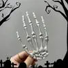 Acessório de cabeça de Halloween rosa caveira grampo de cabelo de tule para mulheres presilha lateral para cabelo acessório de festa cosplay decoração de mão de caveira
