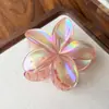 El más vendido en Europa y América, accesorio para el cabello de ABS con moderno color degradado, pinza de flor de plumeria, pinza versátil floral para coleta y pasador para recogido