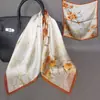 Lenço Quadrado de Seda Floral da Selva 70cm 100% Seda de Amora para Mulheres, Versátil para Primavera e Outono, Lenço de Mãe, Ideia de Presente