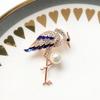 Broche Animal Pájaro Perla Grulla Libélula Pin Esmalte Pintado Lindo Ramillete Accesorios de Ropa Aleación Ins