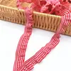 Al por mayor de fábrica Cinta a cuadros estilo 1.8cm Sombrero de oreja de madera fruncido Calcetines con banda elástica En stock