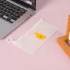Bolsa con Cremallera de Dibujos Animados Nueva Linda con Anilla para Tirar Bolsa para Lápices Estudiante de EVA Translúcida Gran Capacidad Papelería Regalo Bolsa con Cremallera