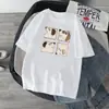 Camiseta de Algodão Transfronteiriça Verão Novo Estilo Esportivo Casual Gola Redonda Solta Tendência Estampada Masculina Manga Curta