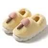 Pantuflas de Algodón para Mujer con Tacón 2026 Nuevo Otoño/Invierno para Interiores Hogar Suela Gruesa Felpa Cálida Zapatos de Maternidad