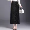 Nueva Falda Midi de Otoño 2026 para Mujer, Elegante Falda Recta de Cintura Elástica de Longitud Media