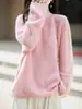 Nuevo Suéter de Punto de Lana Cachemir Otoño/Invierno 2026 Cuello Redondo Manga Larga Hilo Floral Suave Cepillado Top de Lana