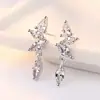 Moda Tendencia Nacional Retro Ovalados Zirconia Gota de Agua Pendientes Cristal de Hielo Moda Pendientes de Botón Pendientes de Mujer Joyería Pendientes de Botón Ovalados Geométricos